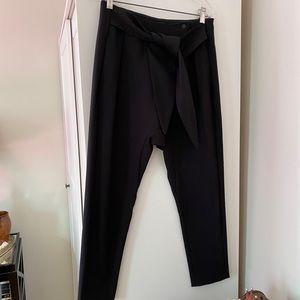 AYR Tie waist black mid calf length pants